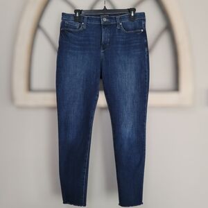 Banana Republic Mid-rise Skinny, Raw Hem, Medium Wash  Denim Jeans Sz 30